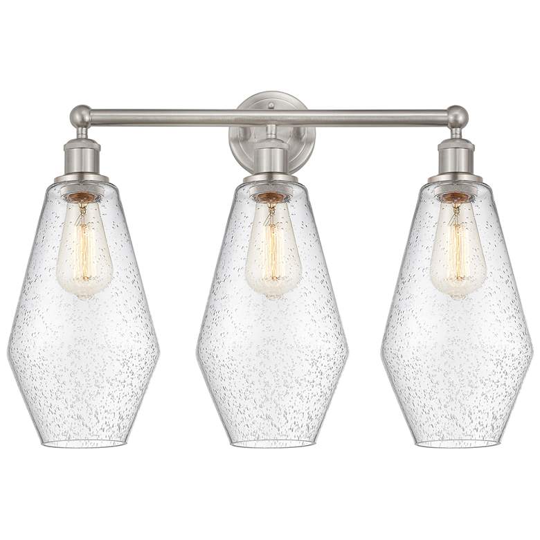 Image 1 Cindyrella 25" Wide 3 Light Satin Nickel Bath Vanity Light With Seedy