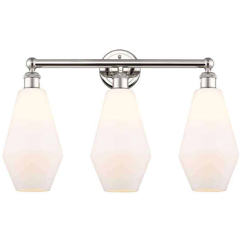 Image 1 Cindyrella 25" Wide Nickel 3-Light Bath Light w/ White Shade
