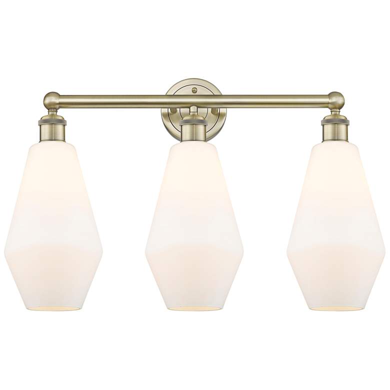 Image 1 Cindyrella 25"W 3 Light Antique Brass Bath Light With Cased White Shad