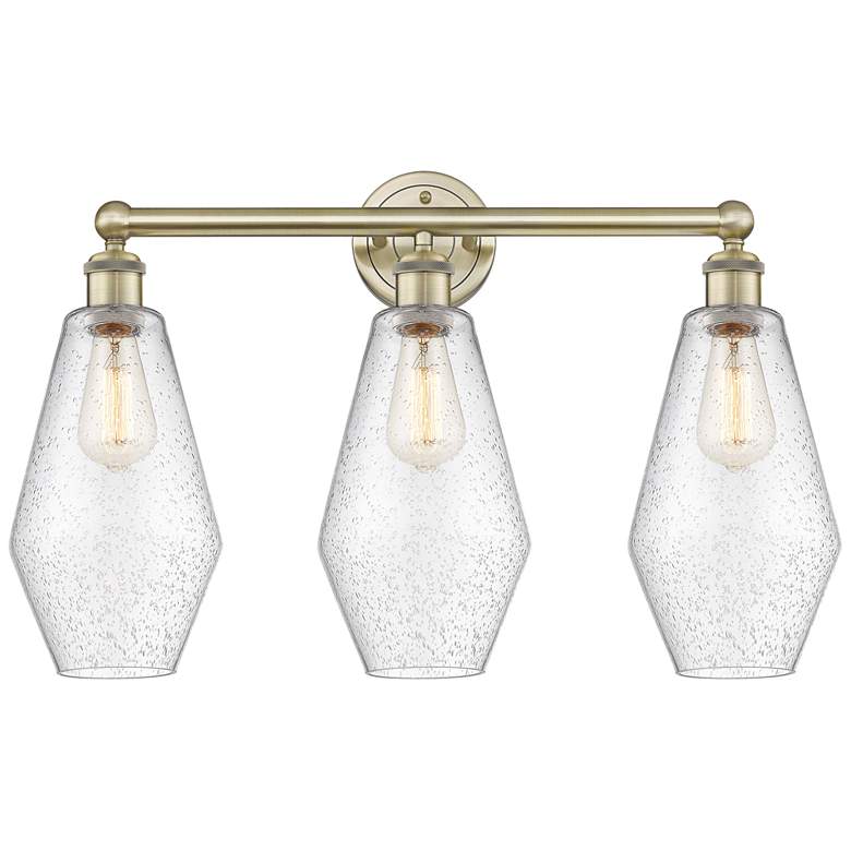 Image 1 Cindyrella 25"W 3 Light Antique Brass Bath Vanity Light With Seedy Sha