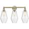 Cindyrella 25"W 3 Light Antique Brass Bath Vanity Light With Seedy Sha