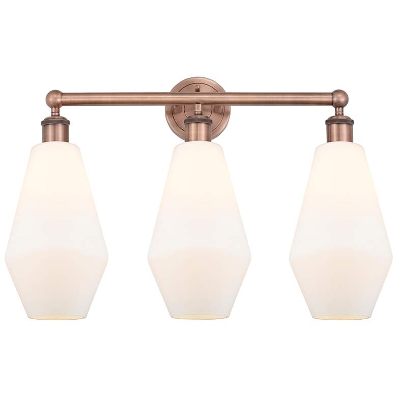 Image 1 Cindyrella 25"W 3 Light Antique Copper Bath Light With Cased White Sha