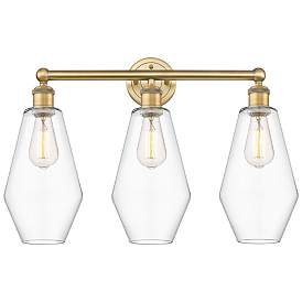 Image1 of Cindyrella 25"W 3 Light Brushed Brass Bath Vanity Light With Clear Sha