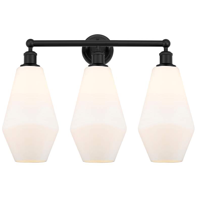 Image 1 Cindyrella 25"W 3 Light Matte Black Bath Light w/ Cased Matte White Sh