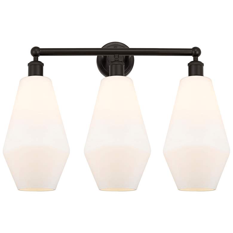 Image 1 Cindyrella 25"W 3 Light Oil Rubbed Bronze Bath Light w/ Matte White Sh