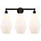 Cindyrella 25"W 3 Light Oil Rubbed Bronze Bath Light w/ Matte White Sh
