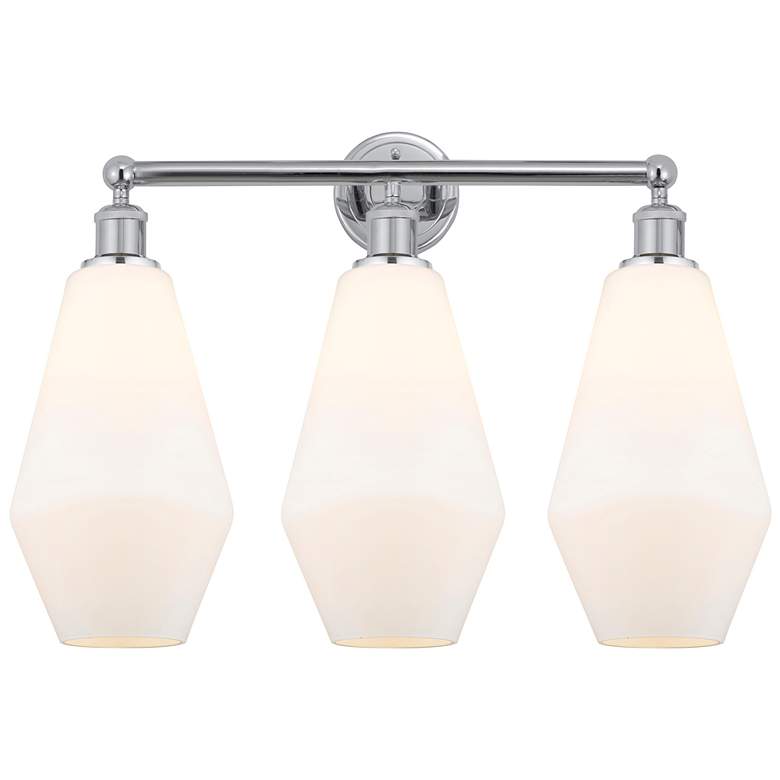 Image 1 Cindyrella 25"W 3 Light Polished Chrome Bath Light w/ Matte White Shad