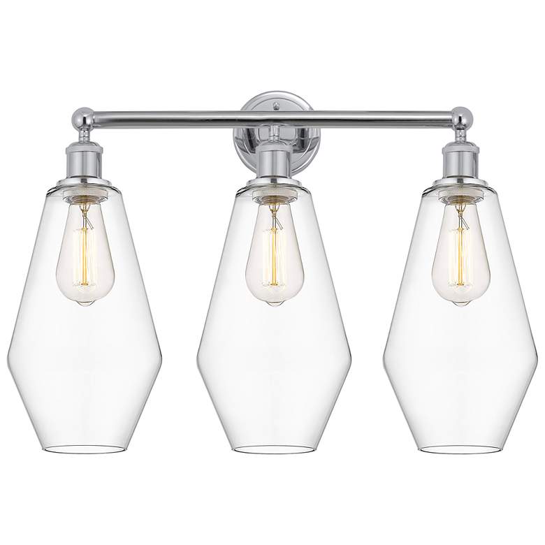 Image 1 Cindyrella 25"W 3 Light Polished Chrome Bath Vanity Light w/ Clear Sha