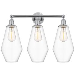 Cindyrella 25"W 3 Light Polished Chrome Bath Vanity Light w/ Clear Sha