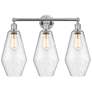 Cindyrella 25"W 3 Light Polished Chrome Bath Vanity Light w/ Seedy Sha