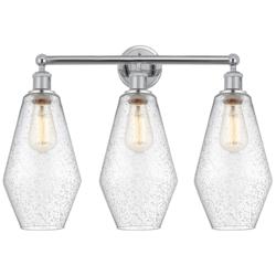 Cindyrella 25"W 3 Light Polished Chrome Bath Vanity Light w/ Seedy Sha