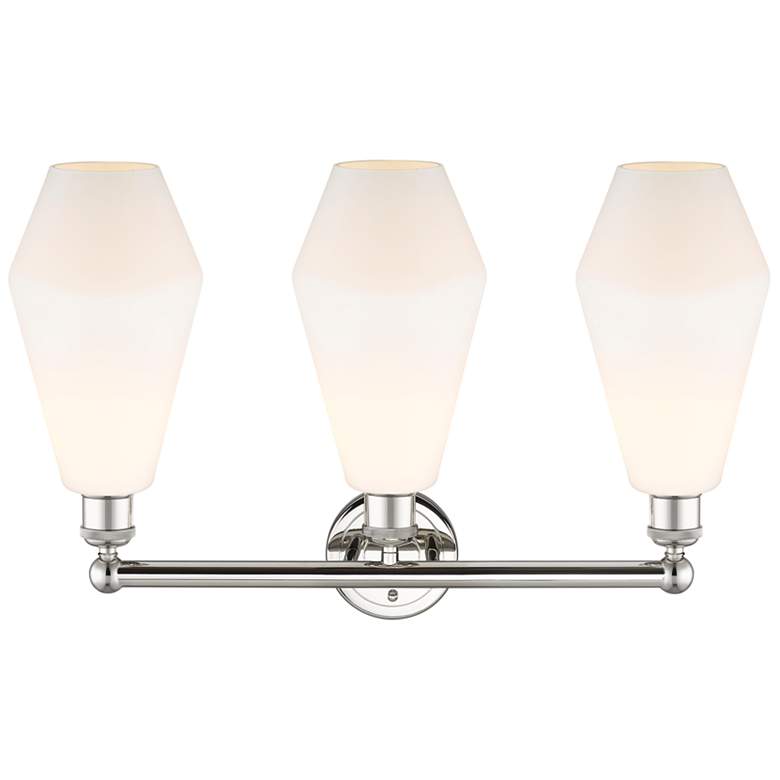 Image 2 Cindyrella 25"W 3 Light Polished Nickel Bath Light With Cased White Sh more views
