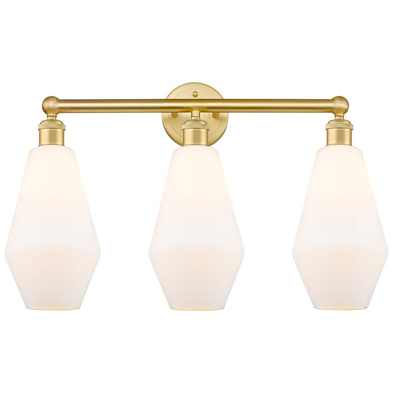 Image 1 Cindyrella 25"W 3 Light Satin Gold Bath Vanity Light With Cased White