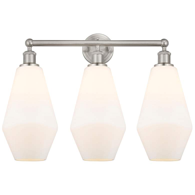 Image 1 Cindyrella 25"W 3 Light Satin Nickel Bath Light w/ Cased Matte White S