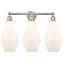 Cindyrella 25"W 3 Light Satin Nickel Bath Light w/ Cased Matte White S