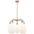 Cindyrella 25"W 5 Light Copper Stem Hung Chandelier With Cased White S