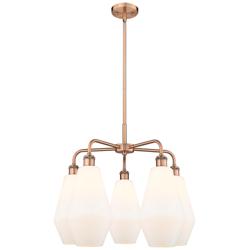 Cindyrella 25&quot;W 5 Light Copper Stem Hung Chandelier With Cased White S
