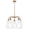 Cindyrella 25"W 5 Light Copper Stem Hung Chandelier With Clear Shade