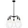 Cindyrella 25"W 5 Light Matte Black Stem Hung Chandelier With Clear Sh