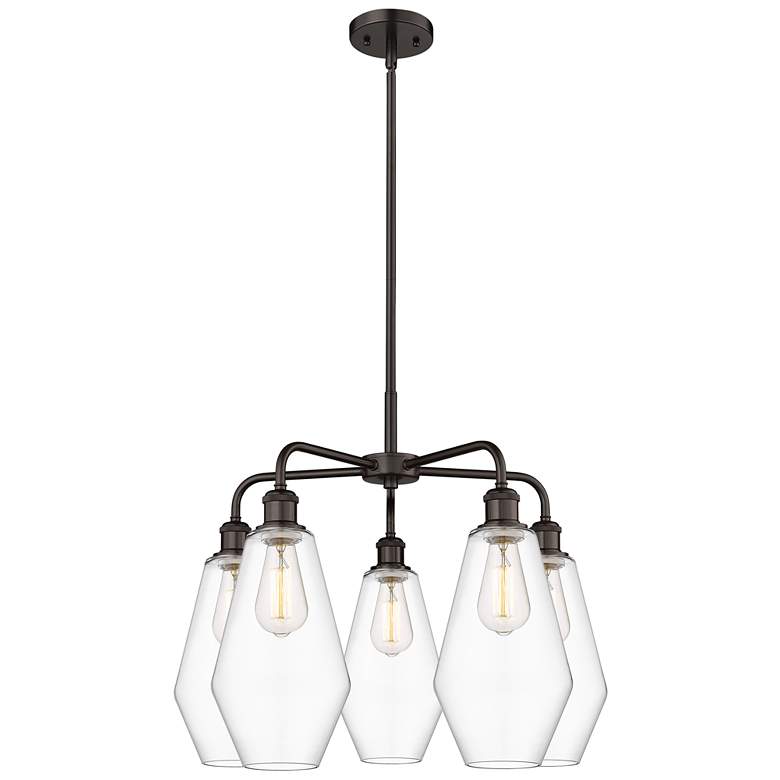 Image 1 Cindyrella 25"W 5 Light Oil Rubbed Bronze Stem Chandelier w/ Clear Sha