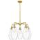 Cindyrella 25"W 5 Light Satin Gold Stem Hung Chandelier With Clear Sha