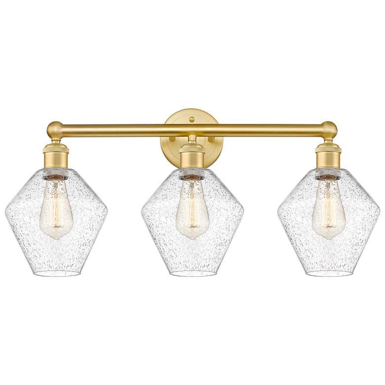 Image 1 Cindyrella 26" Wide 3 Light Satin Gold Bath Vanity Light With Seedy Sh