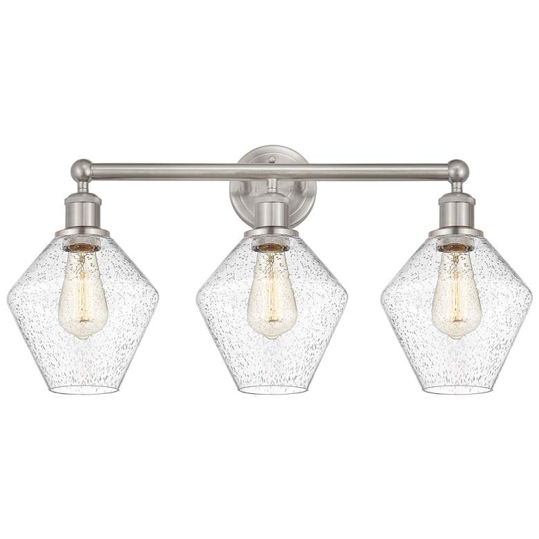 Image 1 Cindyrella 26" Wide 3 Light Satin Nickel Bath Vanity Light With Seedy