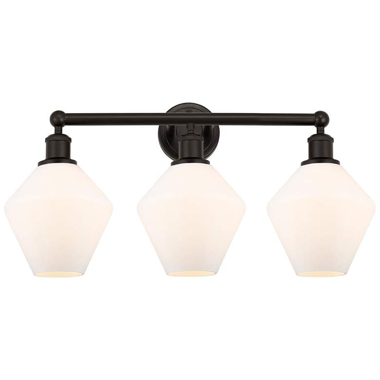 Image 1 Cindyrella 26"W 3 Light Oil Rubbed Bronze Bath Light With Cased White