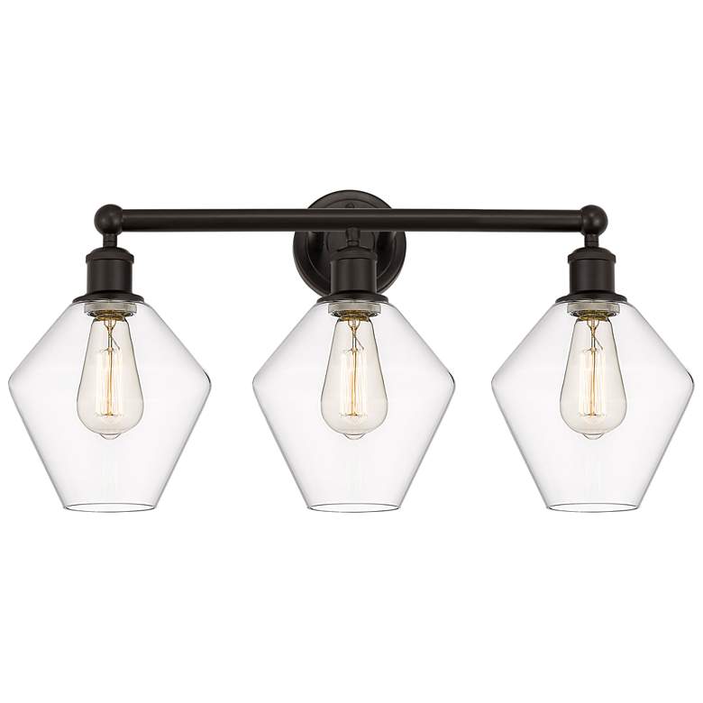 Image 1 Cindyrella 26"W 3 Light Oil Rubbed Bronze Bath Light With Clear Shade
