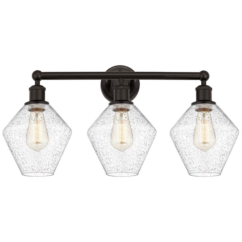 Image 1 Cindyrella 26"W 3 Light Oil Rubbed Bronze Bath Light With Seedy Shade