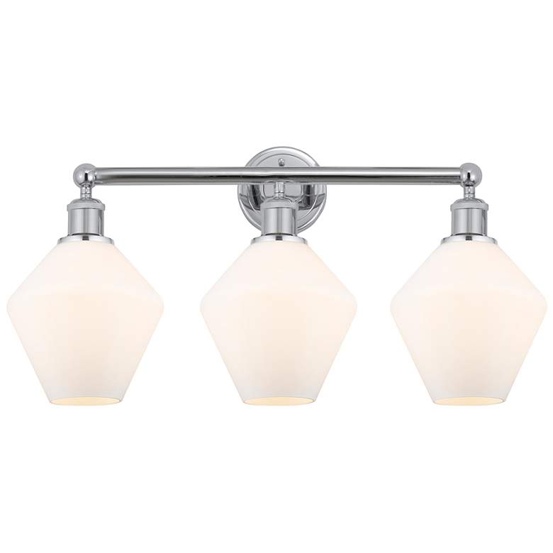 Image 1 Cindyrella 26"W 3 Light Polished Chrome Bath Light With Cased White Sh