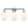 Cindyrella 26"W 3 Light Polished Chrome Bath Light With Cased White Sh