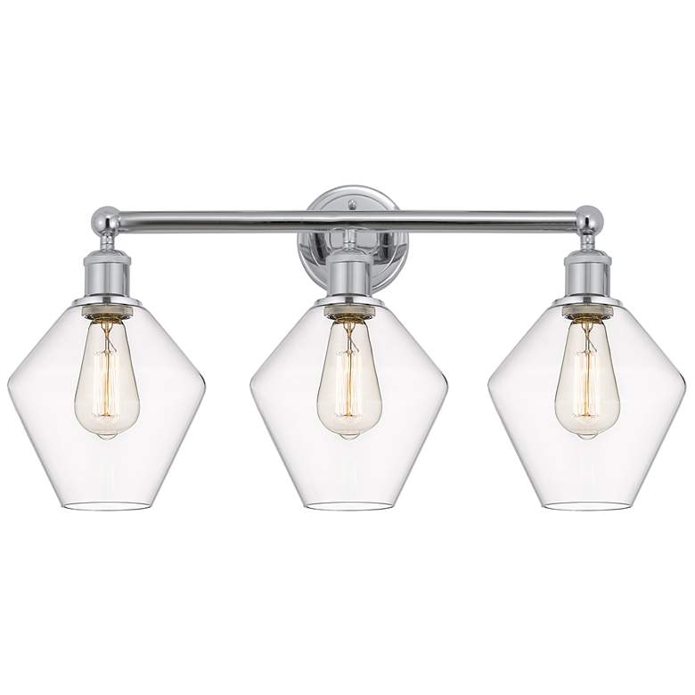 Image 1 Cindyrella 26"W 3 Light Polished Chrome Bath Vanity Light With Clear S