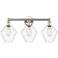 Cindyrella 26"W 3 Light Polished Nickel Bath Vanity Light With Clear S