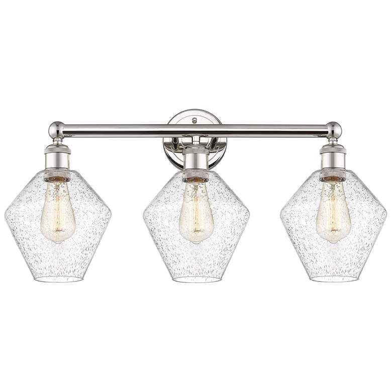 Image 1 Cindyrella 26"W 3 Light Polished Nickel Bath Vanity Light With Seedy S