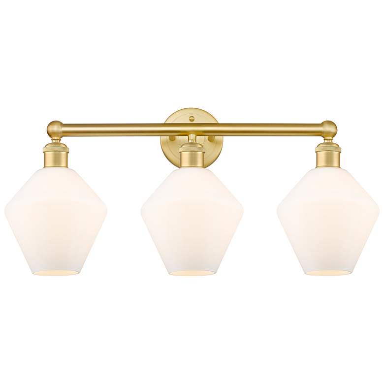 Image 1 Cindyrella 26"W 3 Light Satin Gold Bath Vanity Light With Cased White