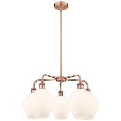 Cindyrella 26&quot;W 5 Light Copper Stem Hung Chandelier With Cased White S
