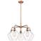 Cindyrella 26"W 5 Light Copper Stem Hung Chandelier With Clear Shade