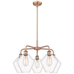 Cindyrella 26&quot;W 5 Light Copper Stem Hung Chandelier With Clear Shade