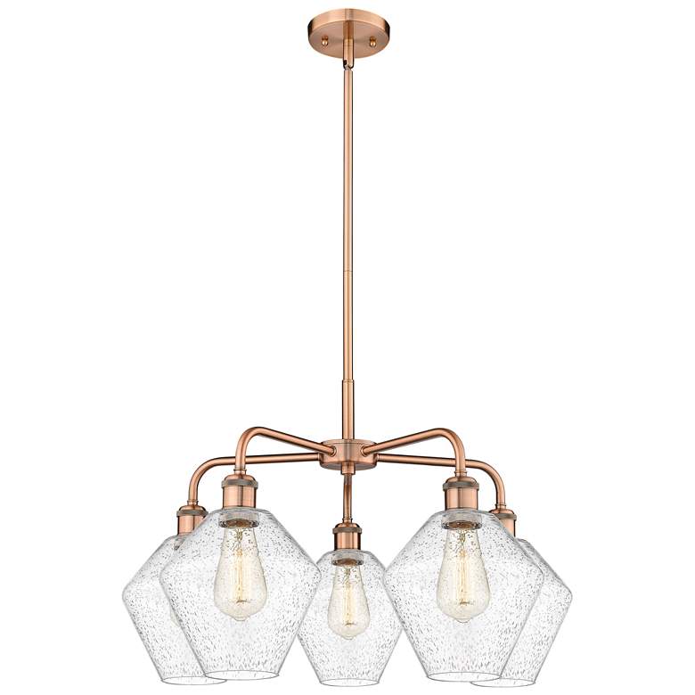 Image 1 Cindyrella 26"W 5 Light Copper Stem Hung Chandelier With Seedy Shade