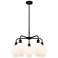 Cindyrella 26"W 5 Light Matte Black Stem Chandelier w/ Cased White Sha