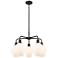 Cindyrella 26"W 5 Light Rubbed Bronze Stem Chandelier w/ Cased White S