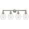 Cindyrella 33" 4-Light Brushed Satin Nickel Bath Light w/ Clear Shade