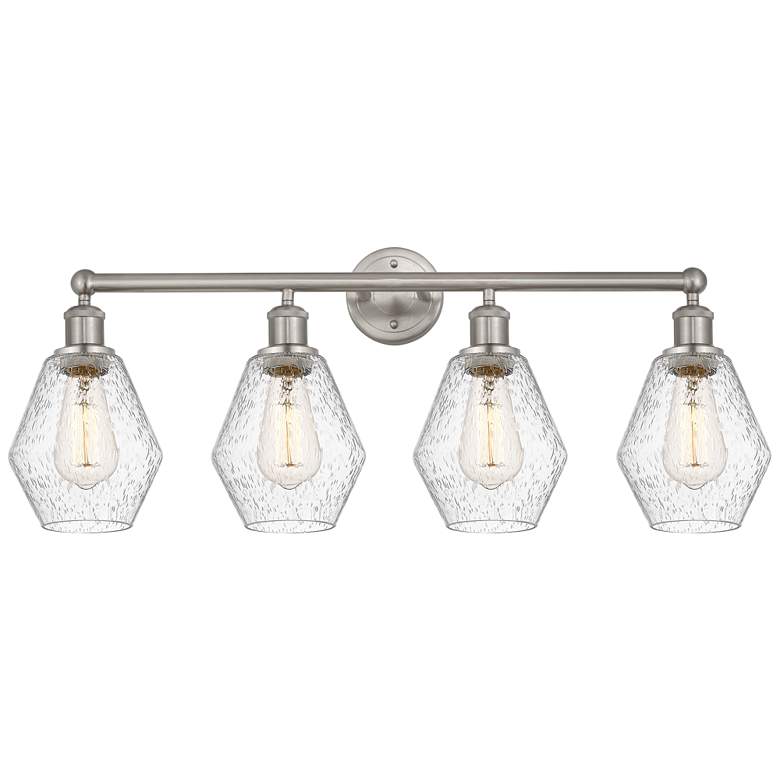 Image 1 Cindyrella 33" 4-Light Brushed Satin Nickel Bath Light w/ Seedy Shade