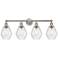 Cindyrella 33" 4-Light Brushed Satin Nickel Bath Light w/ Seedy Shade