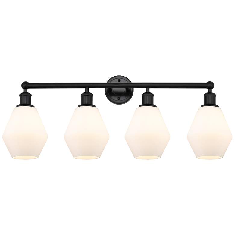 Image 1 Cindyrella 33" 4-Light Matte Black Bath Light w/ Cased Matte White Sha