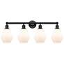 Cindyrella 33" 4-Light Matte Black Bath Light w/ Cased Matte White Sha