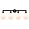 Cindyrella 33" 4-Light Matte Black Bath Light w/ Cased Matte White Sha