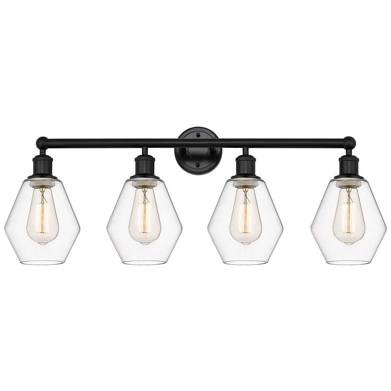 Image 1 Cindyrella 33" 4-Light Matte Black Bath Light w/ Clear Shade