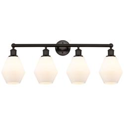 Cindyrella 33" 4-Light Oil Rubbed Bronze Bath Light w/ Cased White Sha